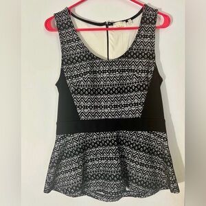 Anthropologie Deletta Monochrome Sleeveless Peplum Top Women’s Size Medium